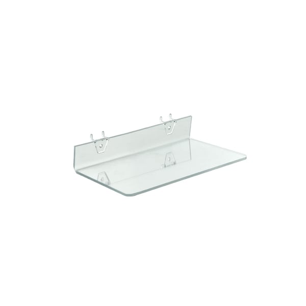 13.5"W x 6"D Clear Acrylic Shelf for Pegboard or Slatwall, PK4